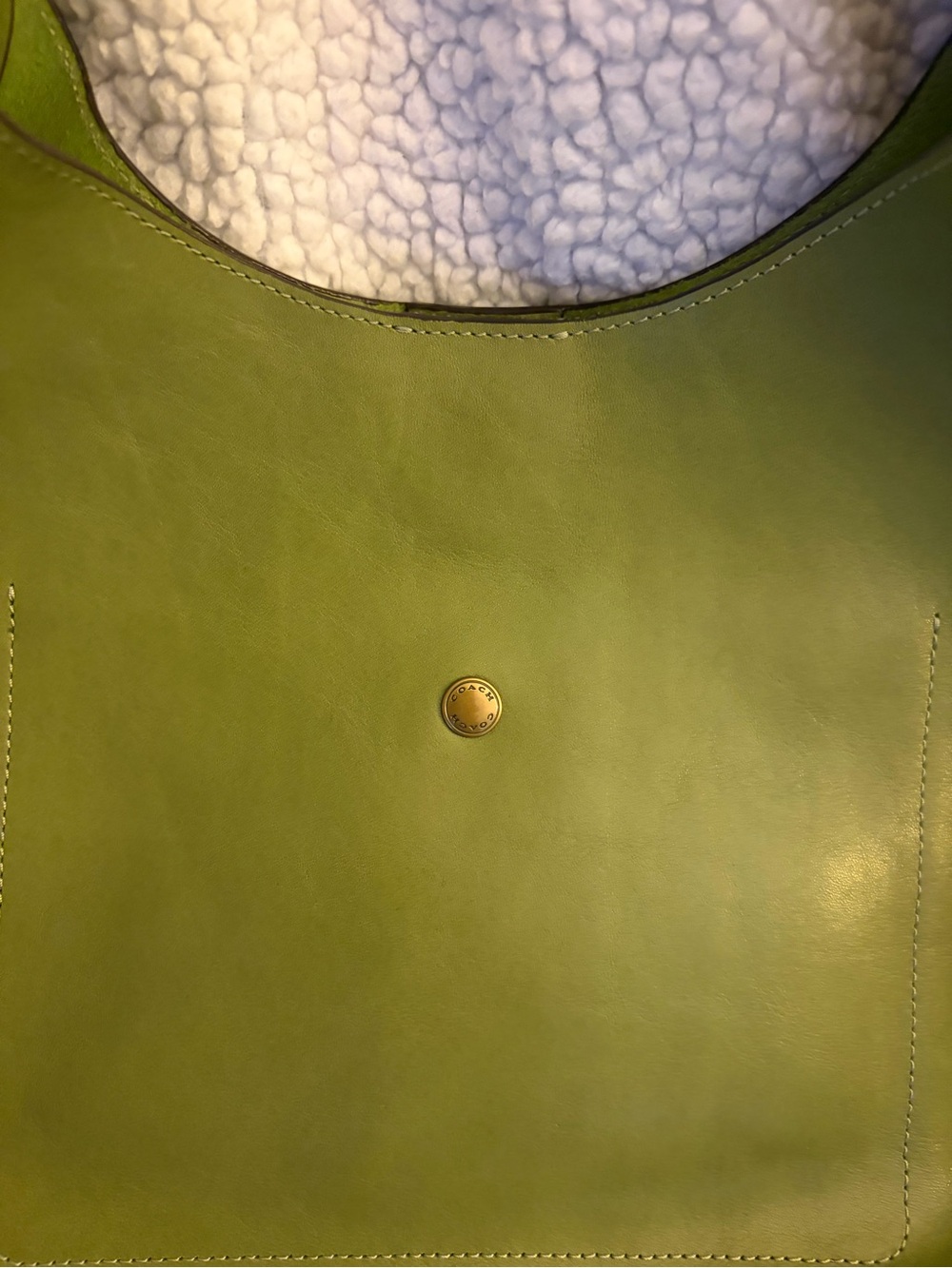 Coach Green Leather Shoulder Hobo with Logo Tag - Picture 2 of 7